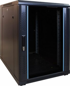 15U mini serverkast met glazen deur 600x800x860mm (BxDxH)