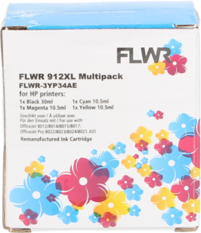 FLWR - Cartridges / HP 912XL multipack / zwart en kleur / Geschikt voor HP