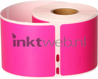 FLWR - Labels / Dymo 99014 Adreslabel groot / roze / Geschikt voor Dymo