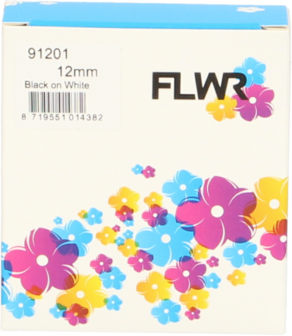 FLWR - Labels / Dymo 91201 / zwart / Geschikt voor Dymo