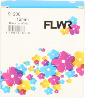 FLWR - Labels / Dymo 91200 / zwart / Geschikt voor Dymo