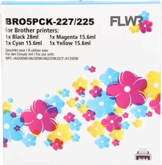 FLWR - Cartridges / Brother LC-227/LC-225 / zwart en kleur / Geschikt voor Brother