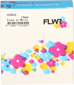 FLWR - Labels / Dymo 45803 / zwart / Geschikt voor Dymo