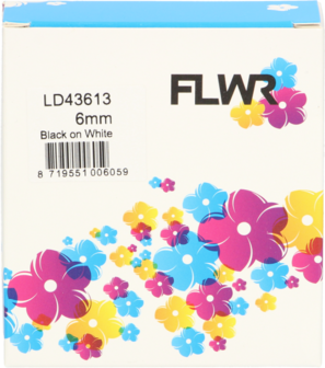 FLWR - Labels / Dymo 43613 / zwart / Geschikt voor Dymo