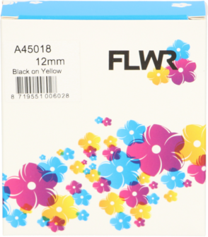 FLWR - Labels / Dymo 45018 / zwart / Geschikt voor Dymo