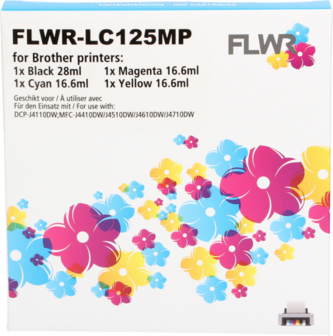 FLWR - Cartridges / Brother LC-125XL - LC-127XL 4-pack / zwart en kleur / Geschikt voor Brother