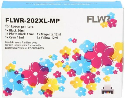 FLWR - Cartridges / Epson 202XL Multipack / zwart en kleur / Geschikt voor Epson