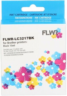 FLWR - Cartridges / Brother LC-3217BK / zwart / Geschikt voor Brother