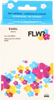 FLWR - Cartridges / HP 934XL / zwart / Geschikt voor HP