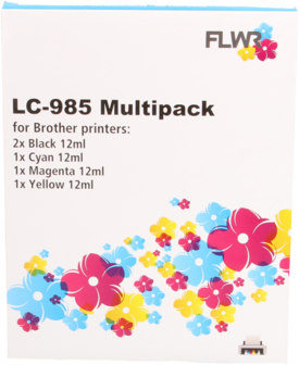 FLWR - Cartridges / Brother LC-985 Multipack / zwart en kleur / Geschikt voor Brother