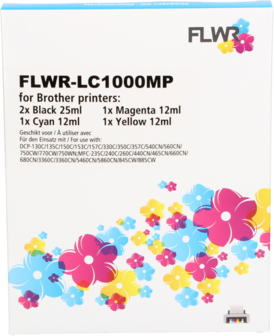 FLWR - Cartridges / Brother LC-970 - LC-1000 Multipack / zwart en kleur / Geschikt voor Brother