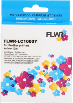 FLWR - Cartridges / Brother LC-970Y / LC-1000Y / geel / Geschikt voor Brother