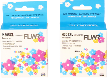 FLWR - Cartridges / HP 305XL 2-pack / zwart en kleur / Geschikt voor HP