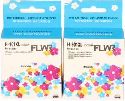 FLWR - Cartridges / HP 901XL Multipack / zwart en kleur / Geschikt voor HP