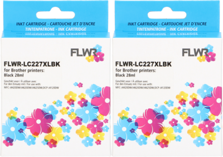 FLWR - Cartridges / Brother LC-227BK 2-pack / zwart / Geschikt voor Brother