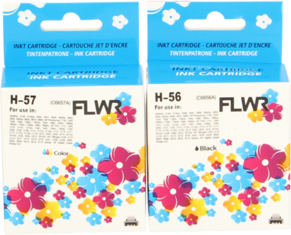 FLWR - Cartridges / HP 56 en 57 Multipack / zwart en kleur / Geschikt voor HP