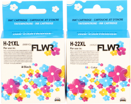 FLWR - Cartridges / HP 21XL en 22XL Multipack / zwart en kleur / Geschikt voor HP