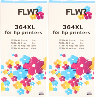 FLWR - Cartridges / HP (2X) 364XL Multipack / zwart en kleur / Geschikt voor HP