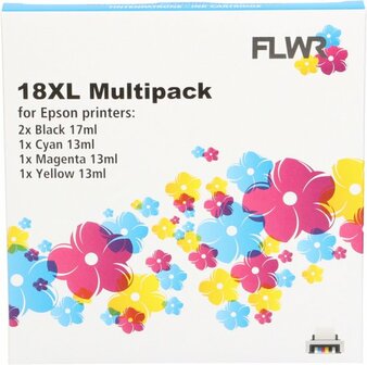 FLWR - Cartridges / Epson 18XL Multipack / zwart en kleur / Geschikt voor Epson