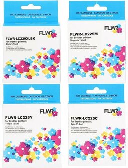 FLWR - Cartridges / Brother LC-229/LC-225 multipack / zwart en kleur / Geschikt voor Brother