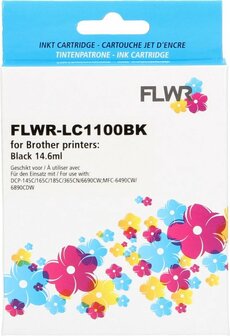 FLWR - Cartridges / Brother LC-1100BK / zwart / Geschikt voor Brother