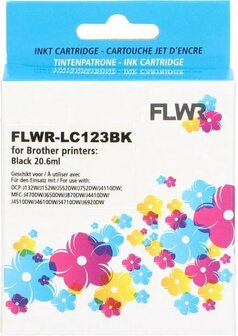 FLWR - Cartridges / Brother LC-123 / zwart / Geschikt voor Brother