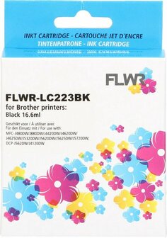 FLWR - Cartridges / Brother LC-223BK / zwart / Geschikt voor Brother