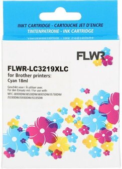 FLWR - Cartridges / Brother LC-3219XLC / cyaan / Geschikt voor Brother