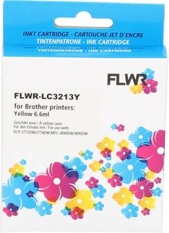 FLWR - Cartridges / Brother LC-3213 / geel / Geschikt voor Brother