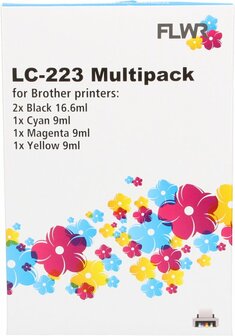 FLWR - Cartridges / Brother LC-223 Multipack / zwart en kleur / Geschikt voor Brother