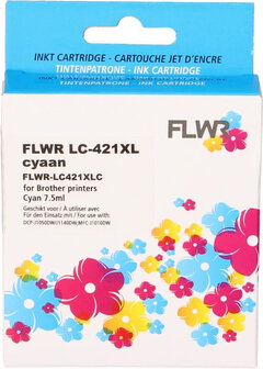 FLWR - Cartridges / Brother LC-421XL / cyaan / Geschikt voor Brother