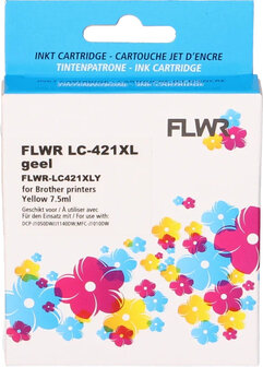 FLWR - Cartridges / Brother LC-421XL / geel / Geschikt voor Brother