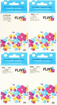 FLWR - Cartridges / HP 88XL 4-pack / zwart en kleur / Geschikt voor HP