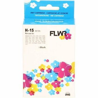 FLWR - Cartridges / HP 15 / zwart / Geschikt voor HP