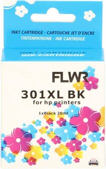 FLWR - Cartridges / HP 301XL / zwart / Geschikt voor HP