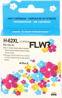 FLWR - Cartridges / HP 62XL / zwart / Geschikt voor HP