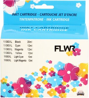 FLWR - Cartridges / HP 363 6-pack Multipack / zwart en kleur / Geschikt voor HP