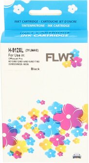 FLWR - Cartridges / HP 912XL / zwart / Geschikt voor HP