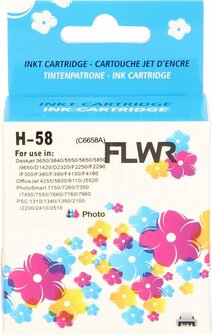 FLWR - Cartridges / HP 58 / foto kleur / Geschikt voor HP