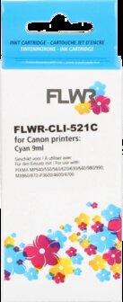 FLWR - Cartridges / Canon CLI-521C / cyaan / Geschikt voor Canon