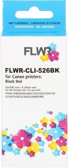 FLWR - Cartridges / Canon CLI-526BK / zwart / Geschikt voor Canon