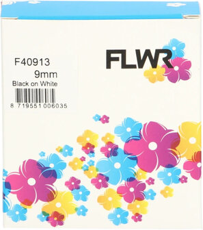 FLWR - Labels / Dymo 40913 / zwart / Geschikt voor Dymo