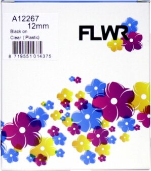 FLWR - Labels / Dymo 12267 / zwart / Geschikt voor Dymo