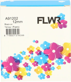 FLWR - Labels / Dymo 91202 / zwart / Geschikt voor Dymo