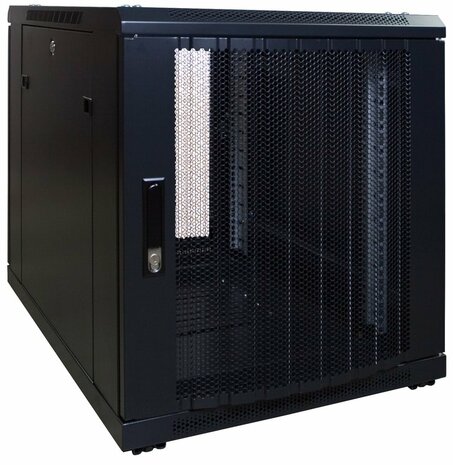 12U mini serverkast met geperforeerde deur 600x600x720mm (BxDxH)