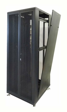 47U serverkast met dubbele geperforeerde voor- en achterdeur 800x1200x2200mm (BxDxH)