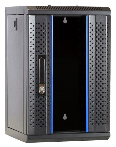 10 inch 9U serverkast met glazen deur 312x310x486mm (BxDxH)