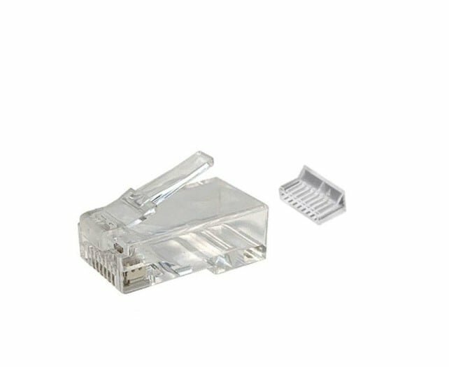 CAT6 Connector RJ45 + Hulpstukje - Unshielded - voor stugge kern