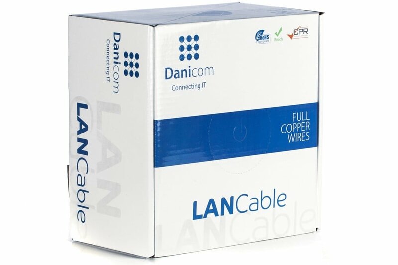 DANICOM CAT6A S/FTP 100m kabel op rol stug -  LSZH (Eca)