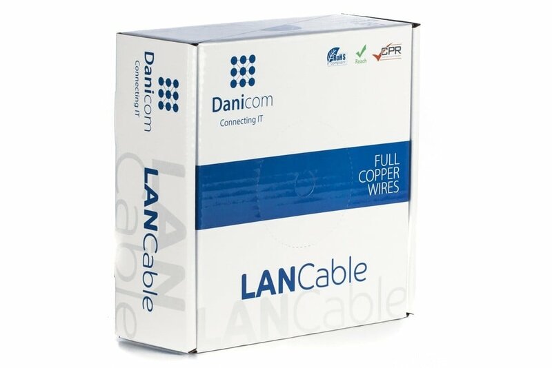 DANICOM CAT6A S/FTP 50m kabel op rol soepel - PVC (Fca)